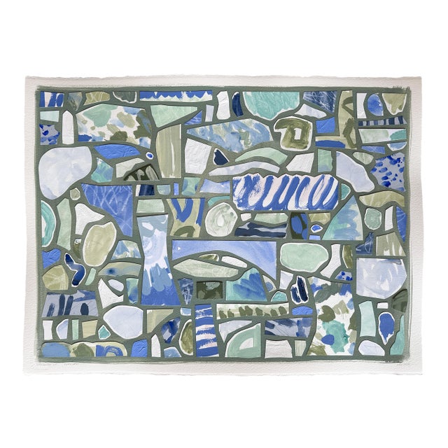 "Collected No.20, Seaglass" Collage on Paper For Sale