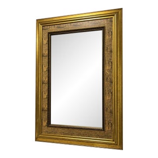 Ornate Egyptian Revival Gold Framed Wall Mirror For Sale