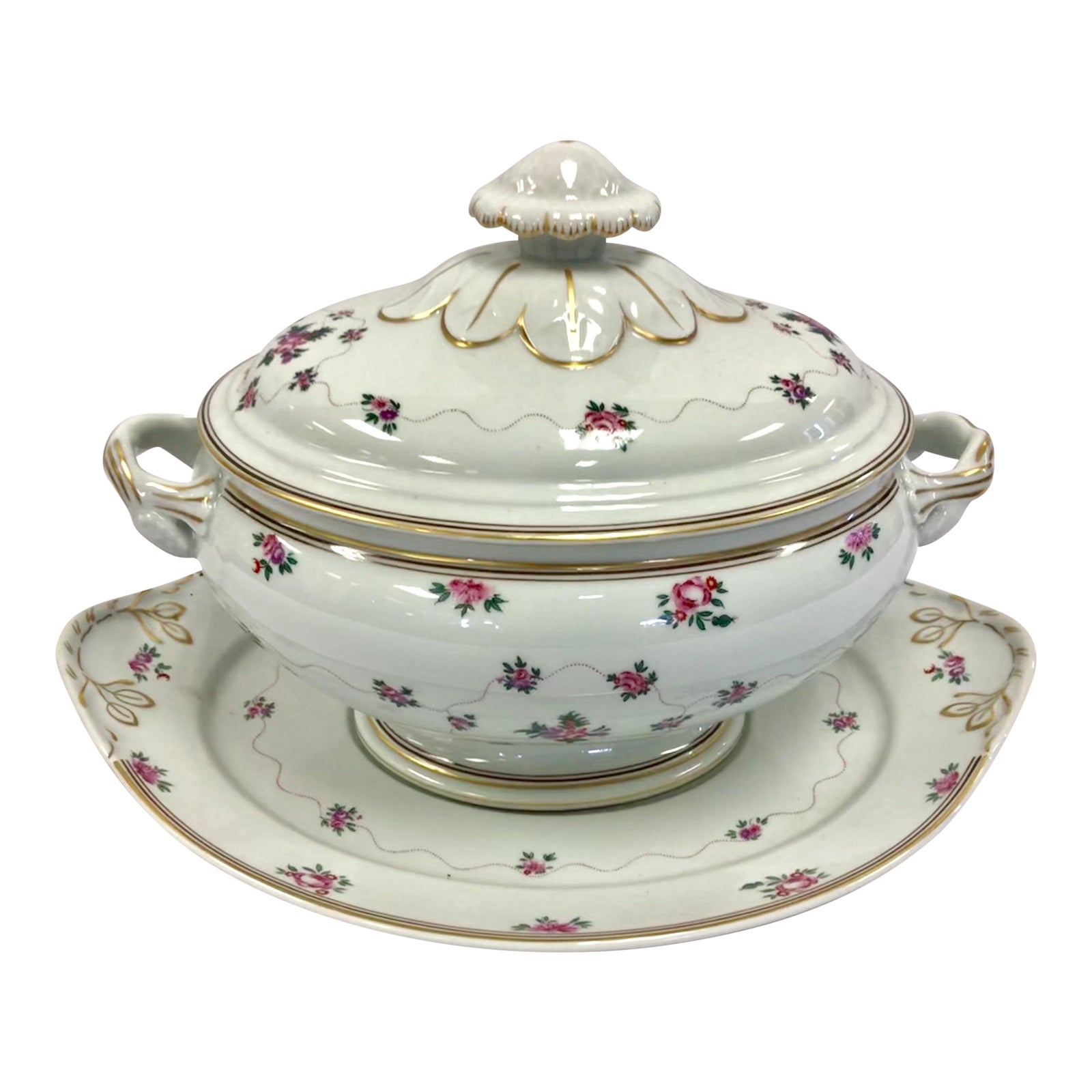 Mottahedeh Porcelain Soup Tureen With Underplate Chairish
