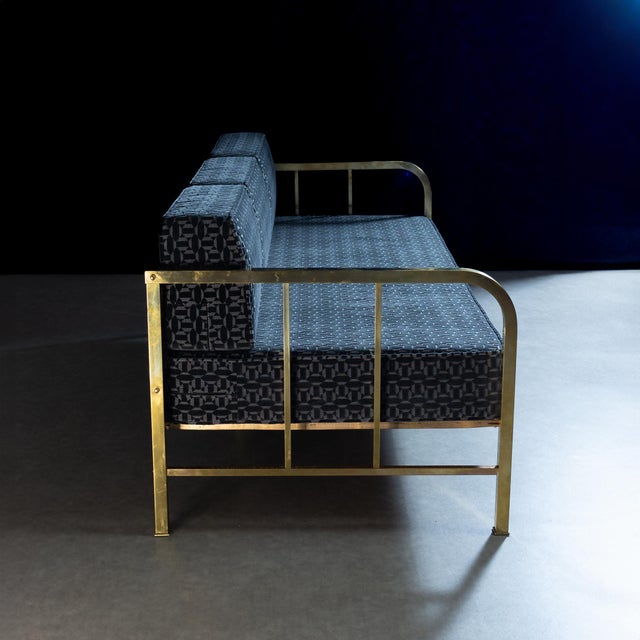 Metal Vintage Daybed Sofa in Polished Brass Finish by Robert Slezak, 1930s, Set of 2 For Sale - Image 7 of 11