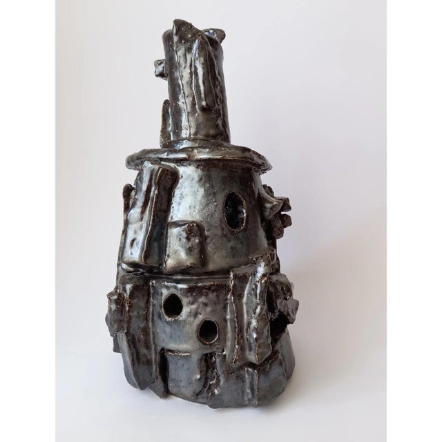2020s Exceptional Sculptural Ceramic Vase 'Samourai' For Sale - Image 5 of 9