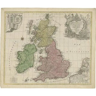 Antique Map of the British Isles by Lotter, 1764 For Sale