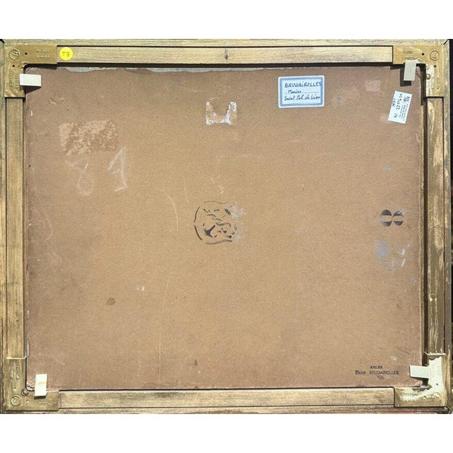 Victor Brugairolles, Breton Nautical Scene, Oil on Cardboard For Sale - Image 4 of 5