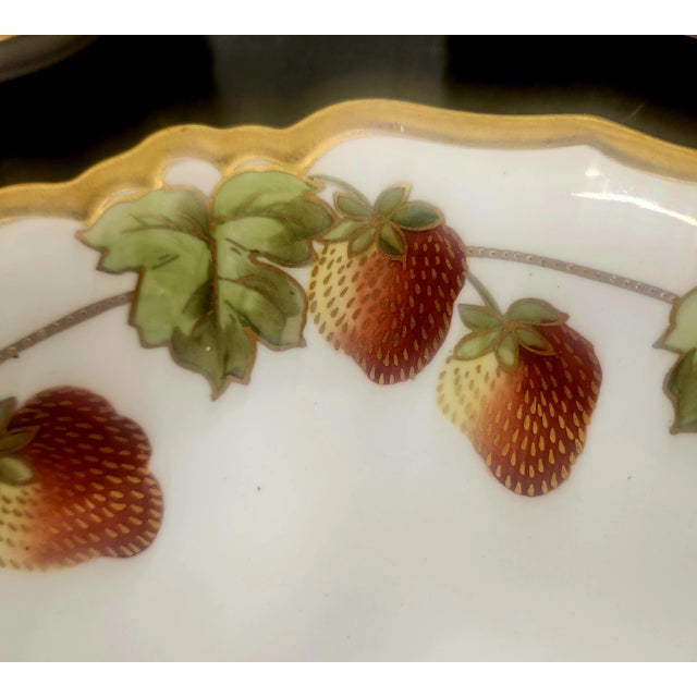 Limoges, France Limoges 1890s Porcelain Set Art Nouveau Strawberries 25 Pc For Sale - Image 4 of 16