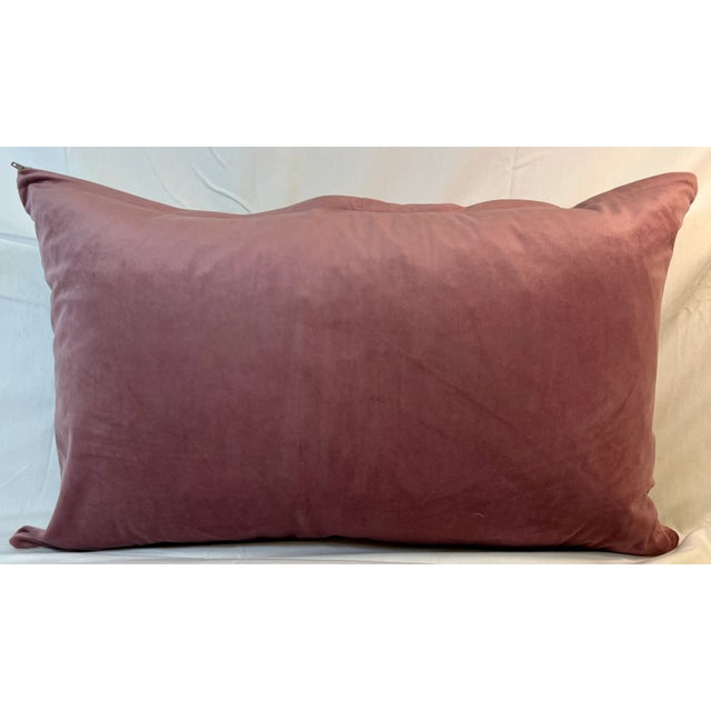 Large Bolster Pillow Decorated With a Water Color Look Scene of Sheep Grazing in a Pasture Near a Pond - Made in the U K For Sale - Image 11 of 12