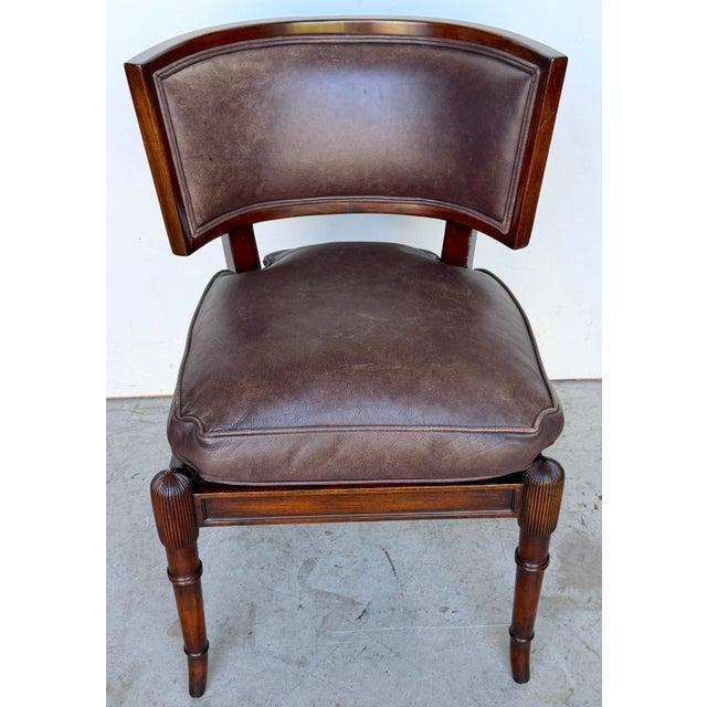 Pair of Neoclassical Klismos Chairs with Caned Seats and Leather Cushions For Sale - Image 10 of 16
