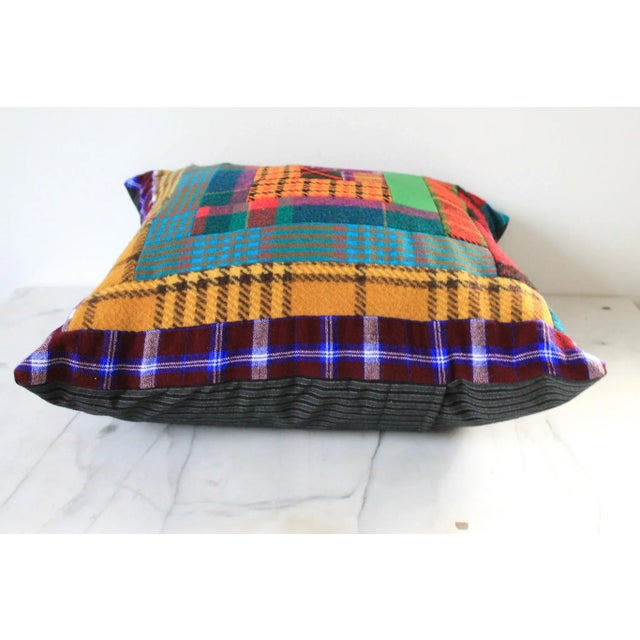 Textile Vintage Colorful Patchwork Pillow For Sale - Image 7 of 11