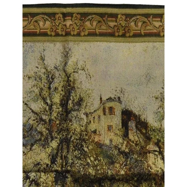 French Wall Hanging Tapestry Jacquard Impressionist Landscape Pissarro For Sale - Image 4 of 7