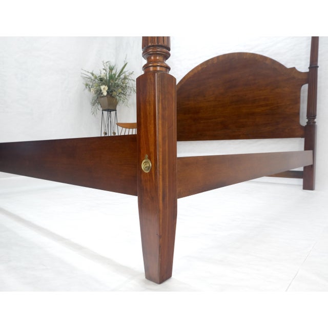 Mahogany King Size Banded Headboard Poster Bed w/ Turned Finials MINT! For Sale - Image 14 of 15
