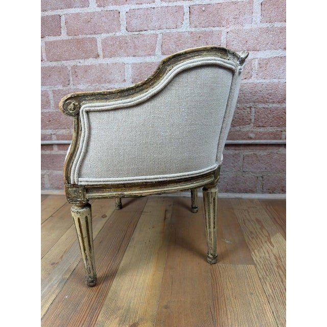 Antique French Louis XVI Petite Corbeille Vanity Chair For Sale In Los Angeles - Image 6 of 17