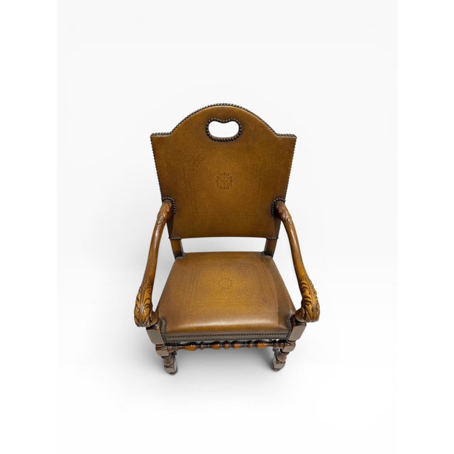 Brown 2000s Theodore Alexander Buffalo Hide Leather Dining Chairs - Set of 8 For Sale - Image 8 of 14