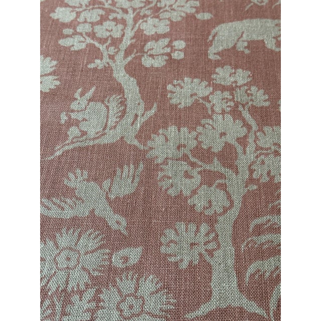 Schumacher Woodland Silhouette Linen Fabric 2 5/8 Yards in Rhubarb For Sale In Raleigh - Image 6 of 6