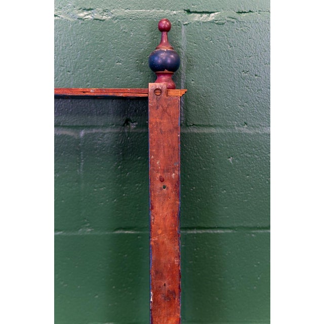Incredibly Unique American 19th Century Painted Pool | Billiard | Snooker Cue Rack For Sale - Image 9 of 16
