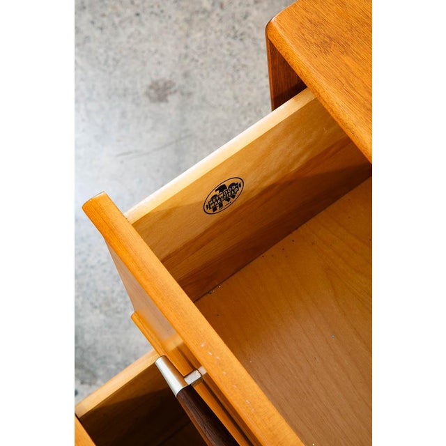 1960s Mid Century Modern Desk Blonde Shelf Maple Wood Heywood Wakefield Drawers Office For Sale - Image 11 of 12