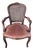 Vintage Chateau d'Ax French Provincial Louis XV Fauteuil Armchair Suede Leather, Cane Back, Wernermeier Industries Inc For Sale