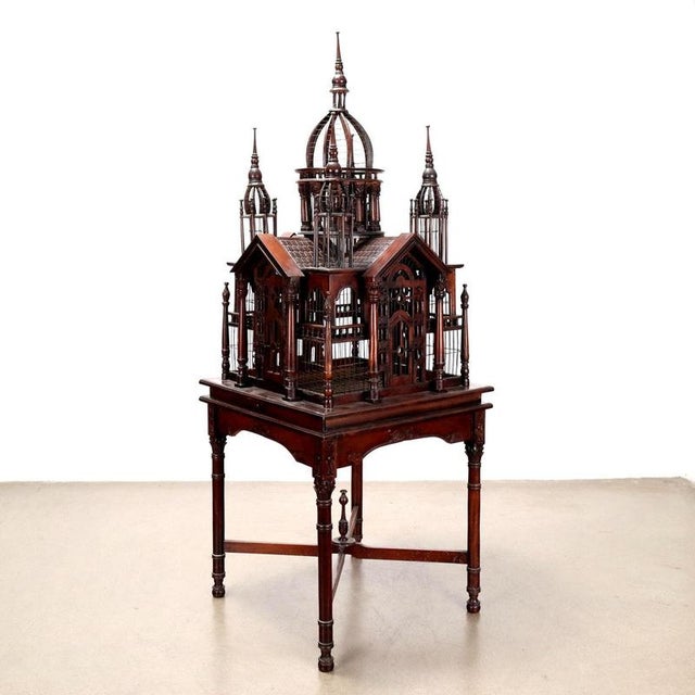 20th Century Bird Cage in Mahogany, Italy For Sale - Image 11 of 12