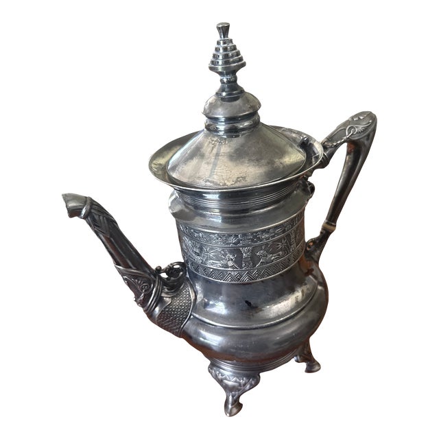 Victorian Egyptian Revival Derby Silver Co. Quadruple Plate Coffee Pot, C. 1875-1898 For Sale