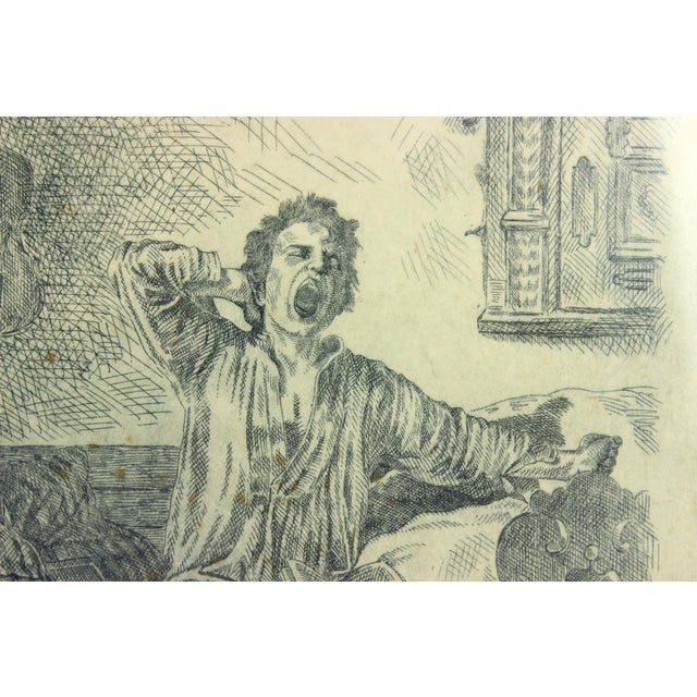 Czechoslovak Artist, Yawning Figure, 1920s, Drawing on Paper, Framed For Sale - Image 12 of 12