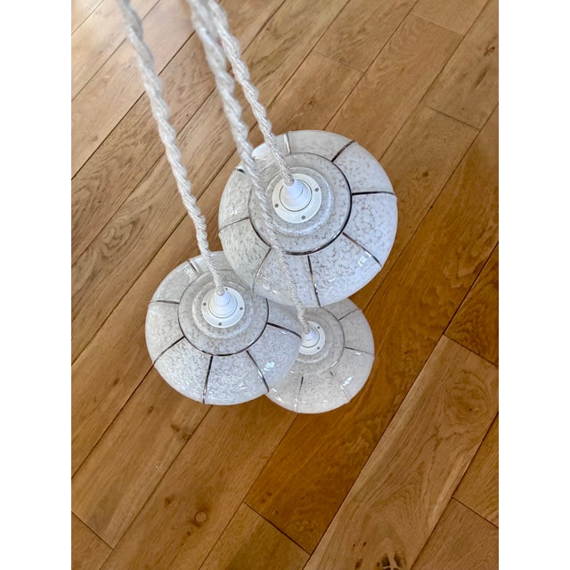 1970s Vintage Speckled Globes Portable Glass Lamps, 1970, Set of 3 For Sale - Image 5 of 6