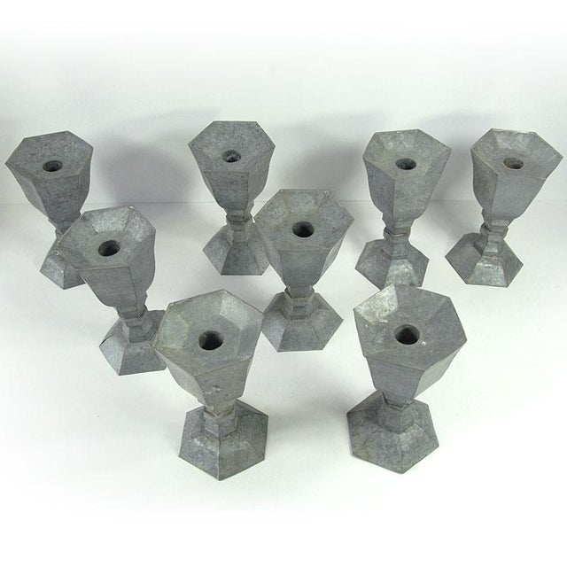 Decorative Metal Table Candlesticks, 1960s, Set of 8 For Sale - Image 6 of 15