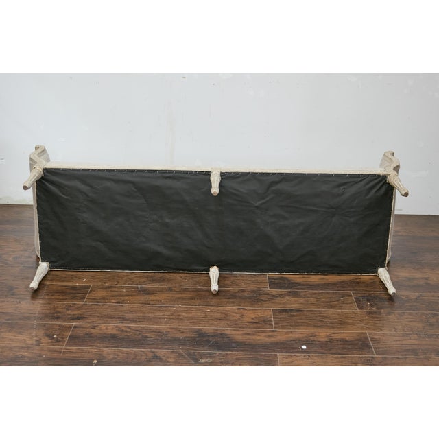 19th Century French Louis XVI Style Painted Daybed with Foliage Carving For Sale - Image 10 of 12