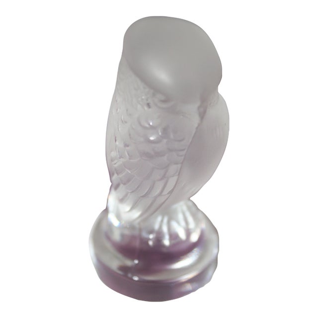 Late 20th Century Lalique Owl Figurine For Sale