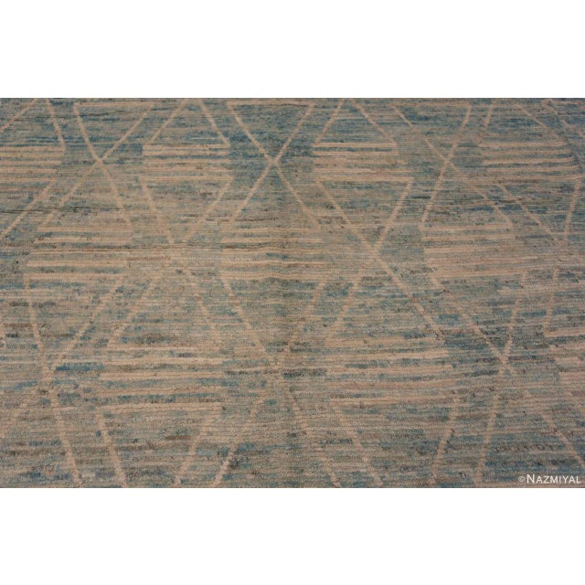 Tribal Nazmiyal Collection Large Washed Out Sky Blue Tribal Contemporary Area Rug For Sale - Image 3 of 7