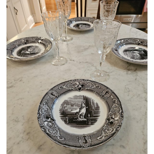 English Mid 19th Century 4 J Clemenston English Ironstone Dinner Plates For Sale - Image 3 of 15