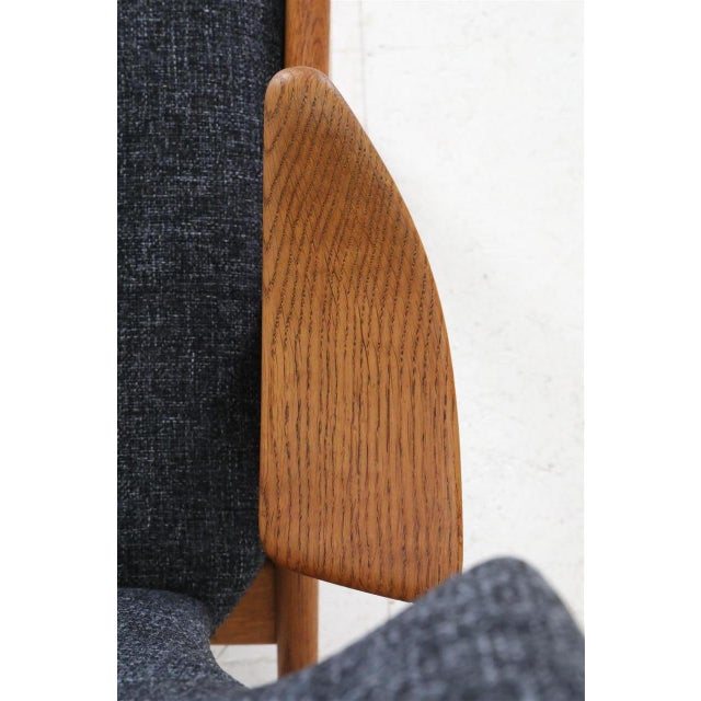 Oak Wing Chair attributed to Kurt Østervig for Rolschau Møbler, 1950s For Sale - Image 15 of 18