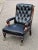Victorian Black Leather Buttoned Back Armchair, Country House Library Armchair. Mahogany frame. Brass castors Really good...