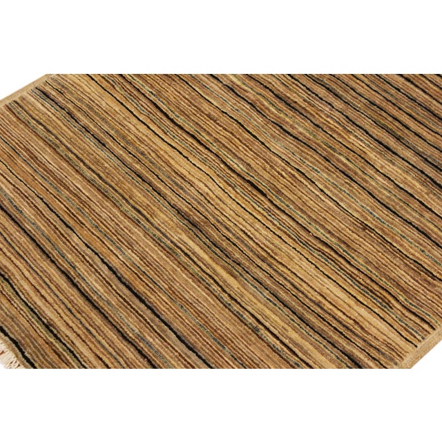 Modern Gabbeh Beige/Green Wool Rug - 2'9'' X 4'10'' For Sale - Image 4 of 10