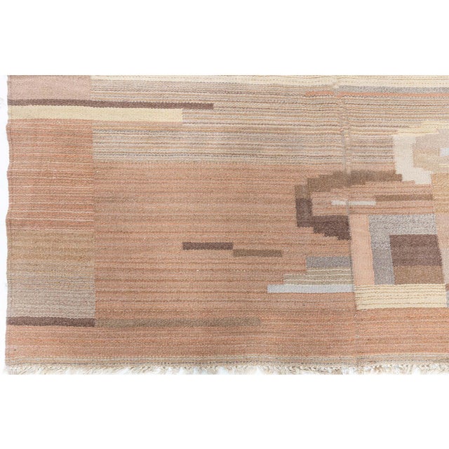 Mid-Century Modern Doris Leslie Blau Vintage Swedish Flat-Weave Rug in Earth Tones For Sale - Image 3 of 9