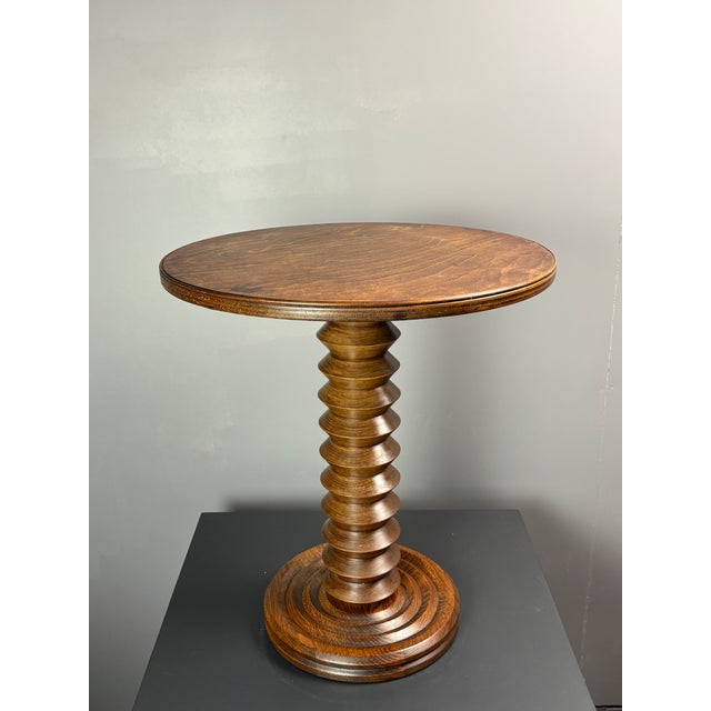 Charles Dudouyt Mid-Century Brutalist French Wood Turned Winepress Side Table in the style of Charles Dudouyt, 1950s For Sale - Image 4 of 12