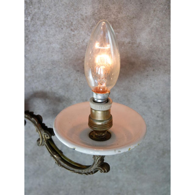 Goldenrod Mid-Century Italian Brass and Ceramic Sconces, Set of 2 For Sale - Image 8 of 13