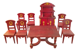 Toy Furniture Set, Spain, Early 20th Century, Set of 8