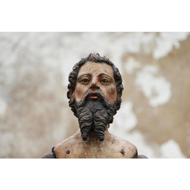 Wood 18th Century Baroque Santos Sculpture With Articulated Arms, Portuguese For Sale - Image 7 of 13