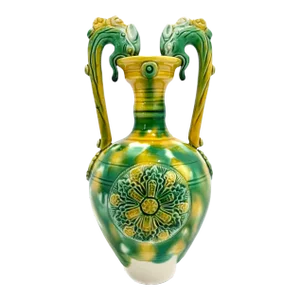 Chinese Dragon Majolica Urn Vase