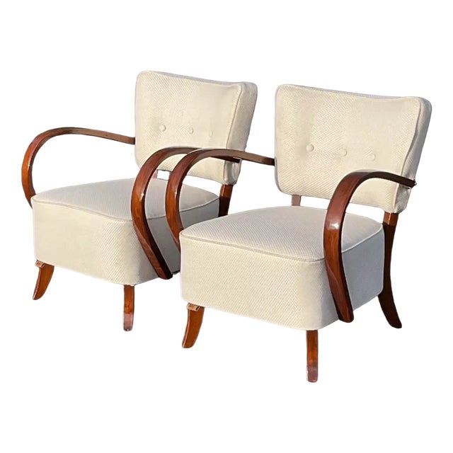 Set of Art Deco Armchairs H-237 by Jindřich Halabala for Up Závody For Sale