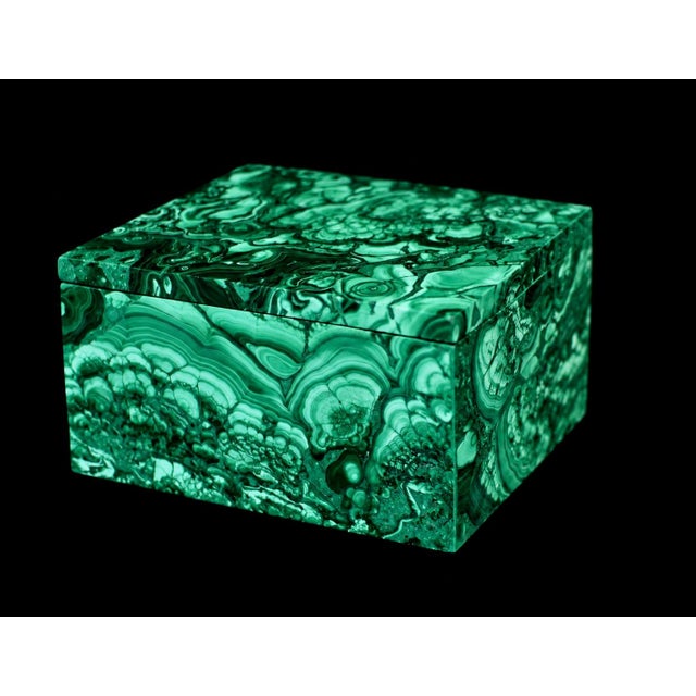 Malachite Box Butterfly and Lake Italian Crafted Gemstone Box For Sale - Image 11 of 18