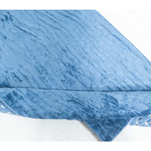 Modern Blue Hand-Knotted Silk Runner by Doris Leslie Blau For Sale - Image 4 of 7