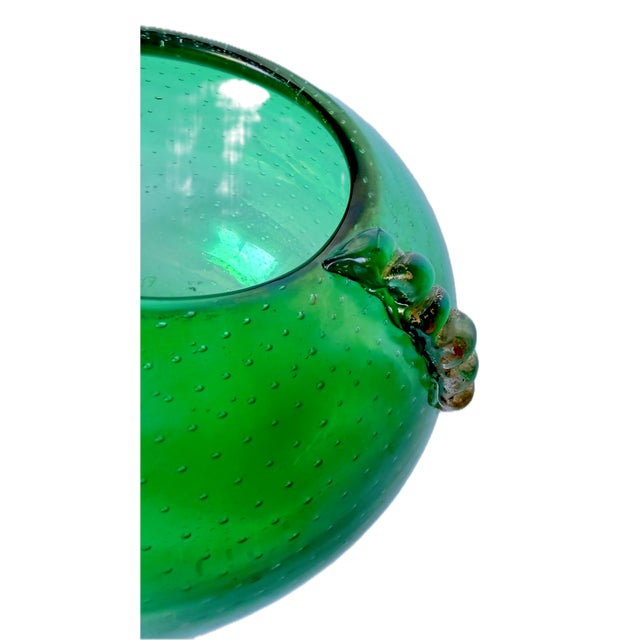 Mid 20th Century Vintage Vernini Style Murano Bubble Glass Vase For Sale - Image 5 of 6