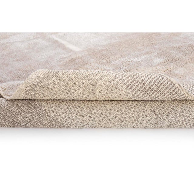 2020s Serene Textured Abstract Hand-Knotted Moroccan Wool Rug | 10'8" X 7'3" | One of a Kind For Sale - Image 5 of 8