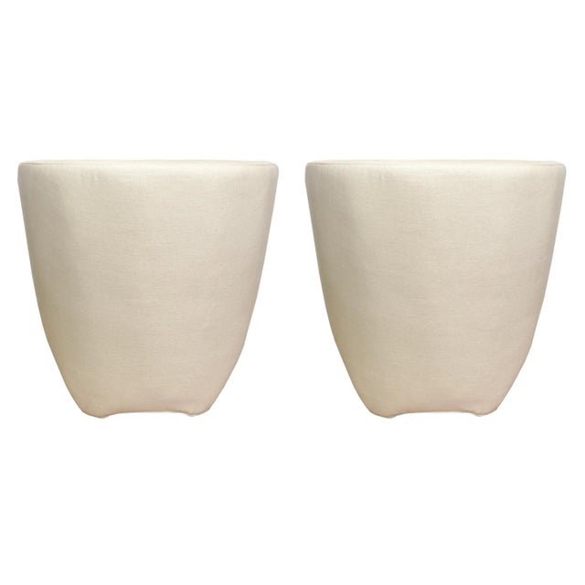 Michael Wolk for Directional Upholstered Sculptural Swivel Chairs With Stainless Steel Bases 1990's Base For Sale In Miami - Image 6 of 12