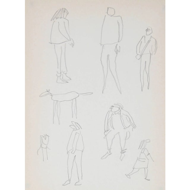 Figurative Rip Matteson Figure Studies at the Park Graphite Drawing, 1989 For Sale - Image 3 of 3