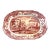 Vintage Spode Italian Red Cranberry Oval Rectangular Scalloped 14” Platter For Sale