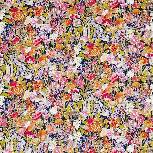 Harlequin Sanguine Fabric in Pomegranate/Clementine/Peony/Blueberry For Sale