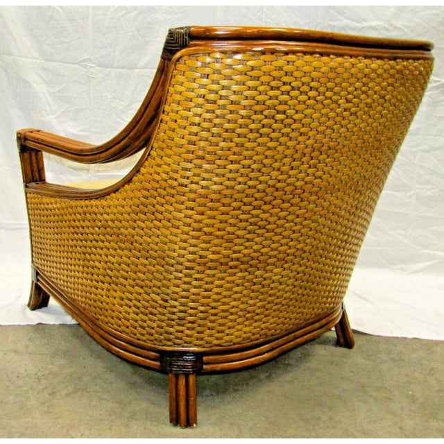 1970s 1970s Vintage Rattan Wicker Mandalay Chair With Cushions For Sale - Image 5 of 17