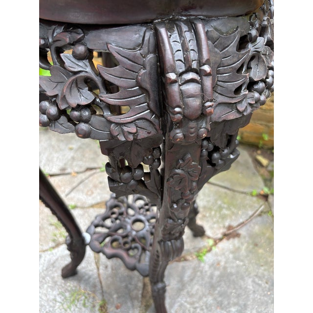 Antique Chinoiserie Rosewood Plant Stand For Sale - Image 10 of 12