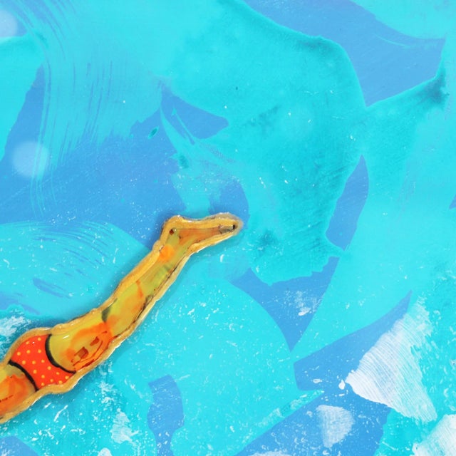 Contemporary ''Brave'' Contemporary Abstract Figurative Mixed-Media Painting by Giuseppe Beddru, Framed For Sale - Image 3 of 8