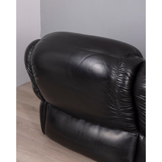 Vintage Italian Three-Seater Sofa in Black Leather, 1970s For Sale - Image 14 of 18